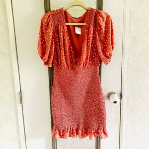 Abercrombie and Fitch women’s smocked mini dress cottagecore femenine fairycore